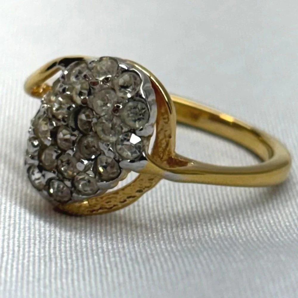 Unbranded Cluster Ring Womens Size 7.5 Gold Good 14k Gold Filled Oval Pave